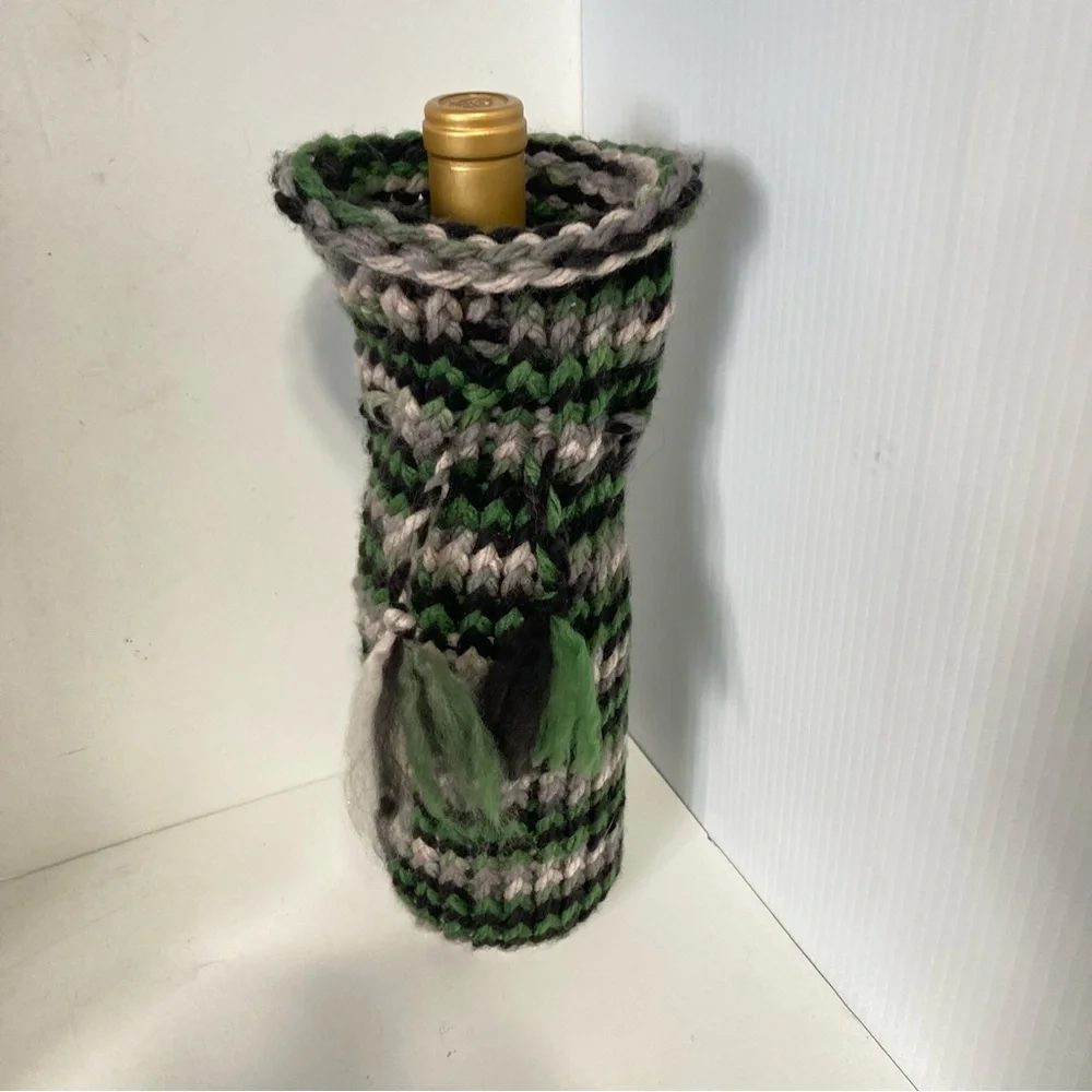 Wine Bottle Koozie Cover Knit Wine Bag Wine Bottle Sack
